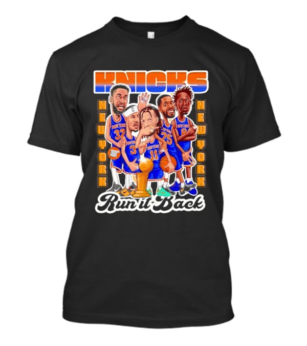 NY Knicks New York Run It Back Players 32 3 11 25 8 Bocker Back Pages T-Shirt