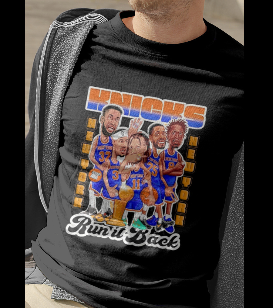 NY Knicks New York Run It Back Players 32 3 11 25 8 Bocker Back Pages T-Shirt