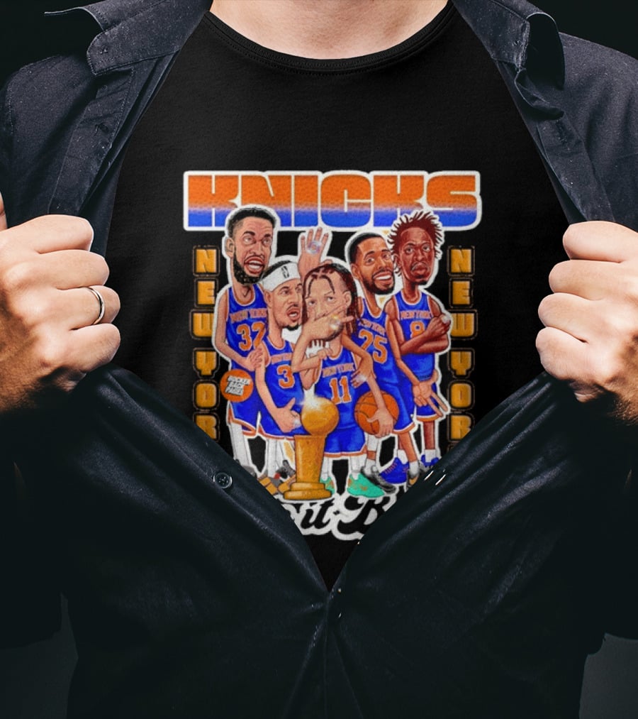 NY Knicks New York Run It Back Players 32 3 11 25 8 Bocker Back Pages T-Shirt