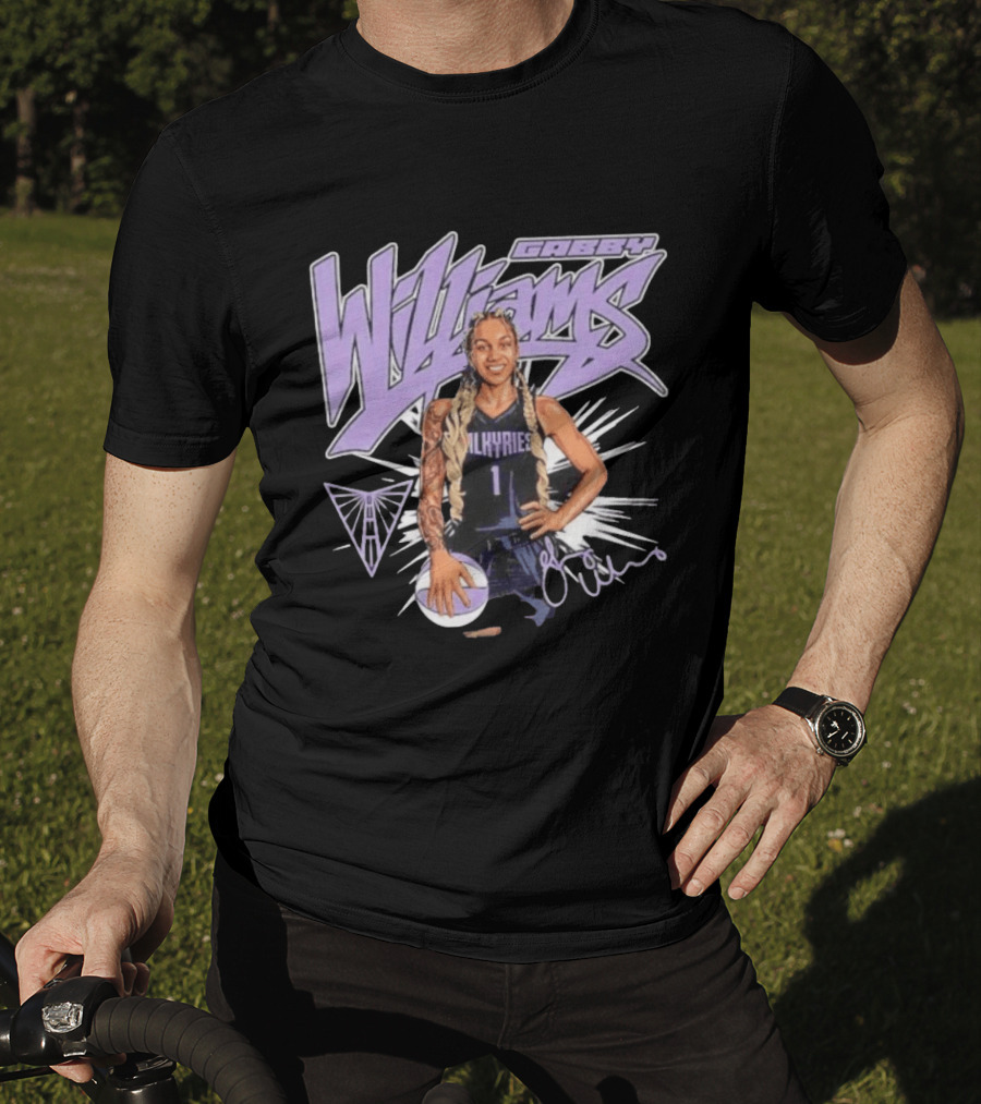 Gabby Williams Valkyries Basketball Art Signature T-Shirt