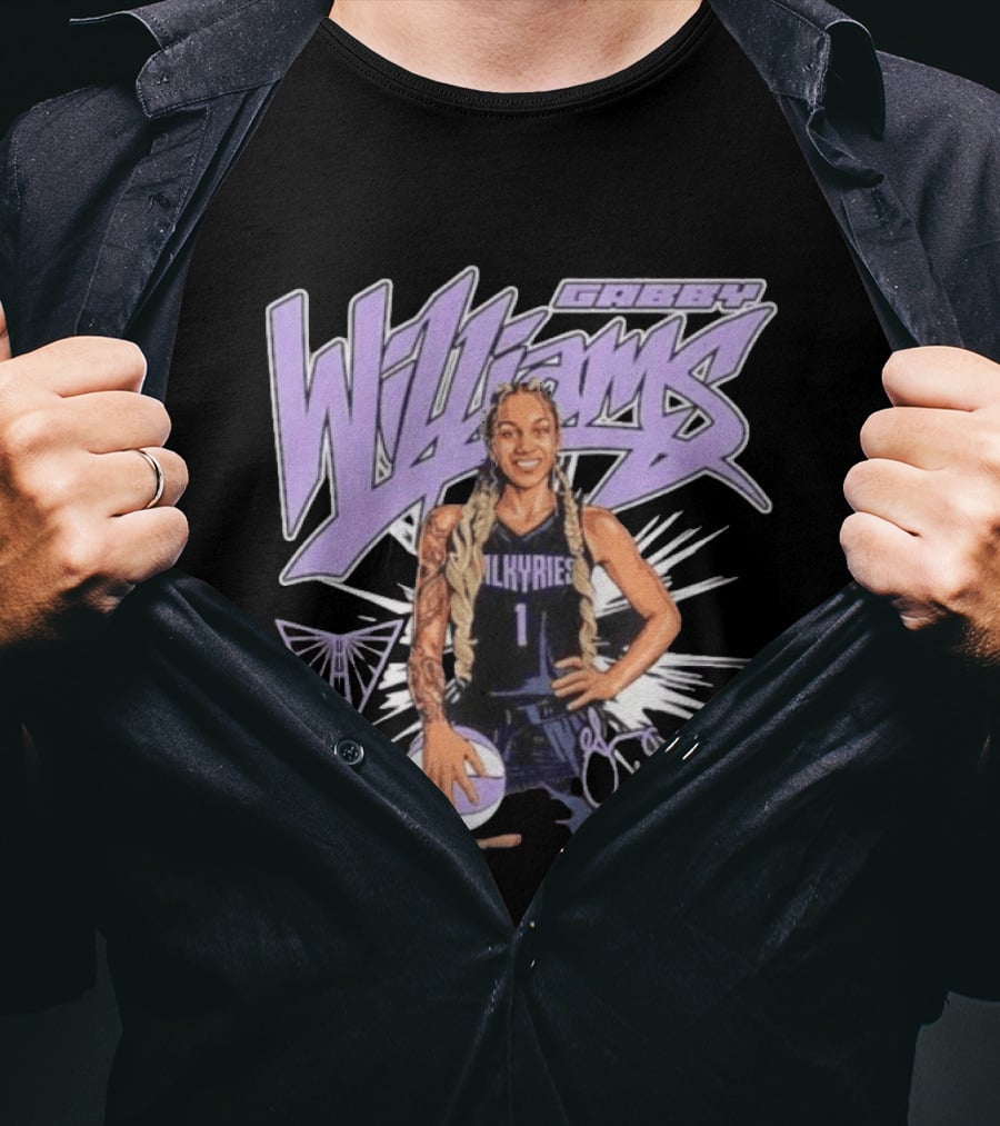Gabby Williams Valkyries Basketball Art Signature T-Shirt