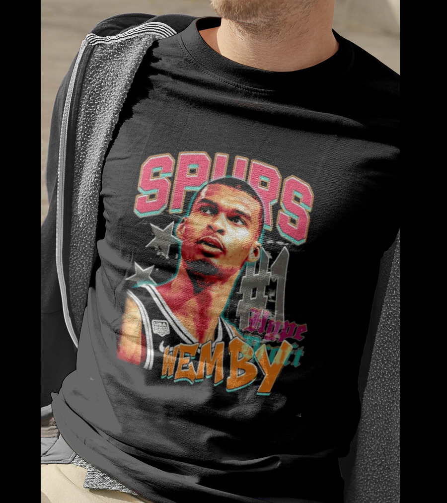 Spurs Wemby No 1 Hype Draft T-Shirt