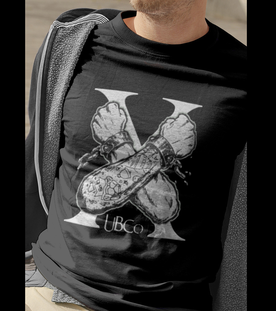 Robbie X UBCO Crossed Arms Shackles Tattoos T-Shirt