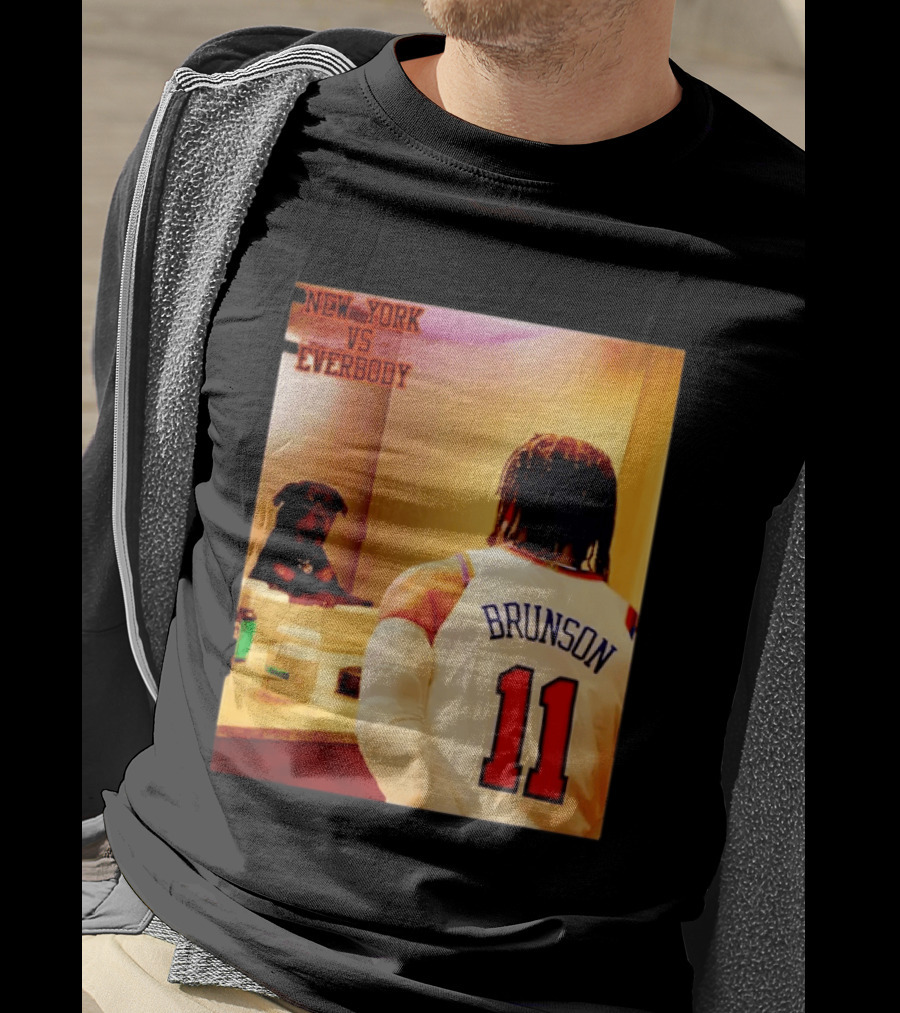 Jalen Brunson 11 New York Knicks Vs Everybody Basketball Mirror Moment T-Shirt