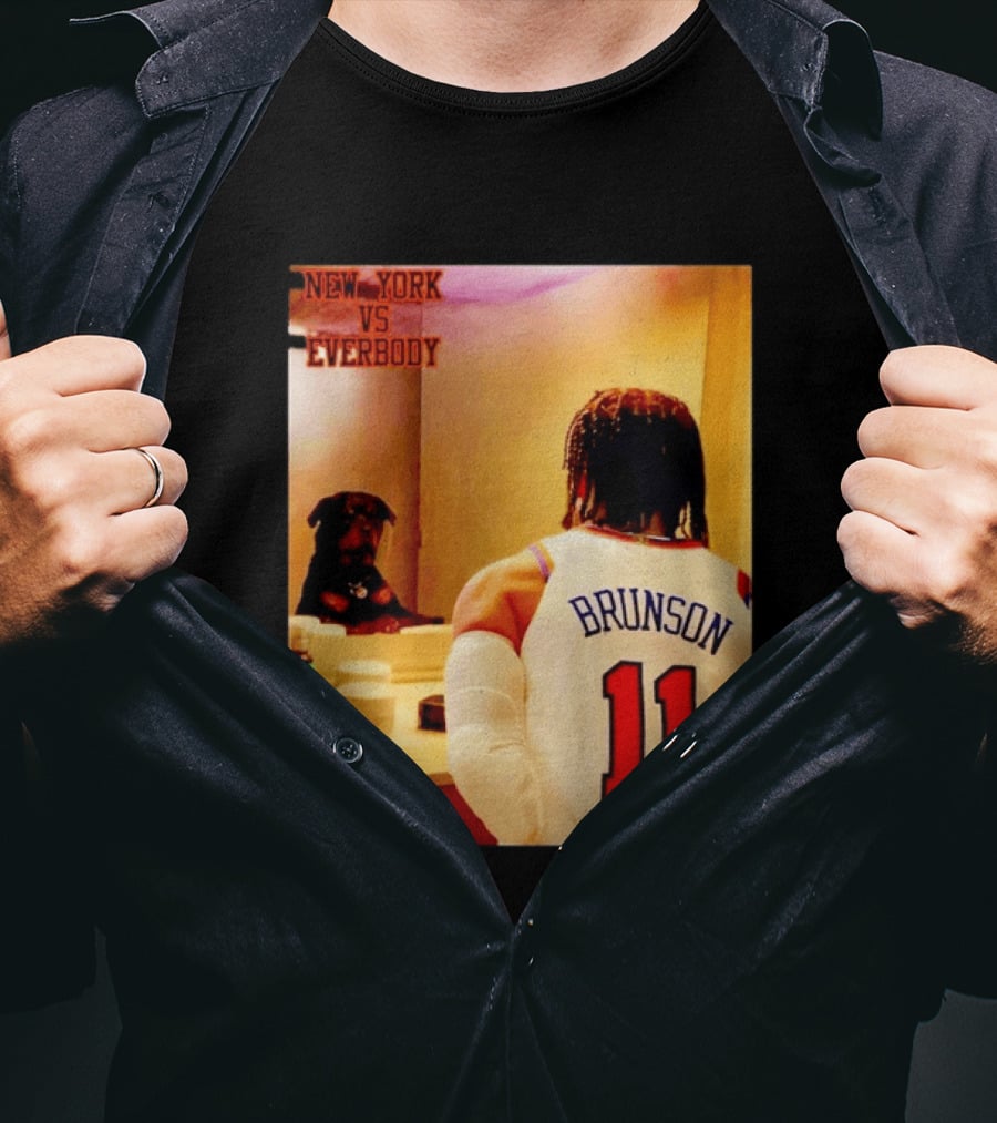 Jalen Brunson 11 New York Knicks Vs Everybody Basketball Mirror Moment T-Shirt