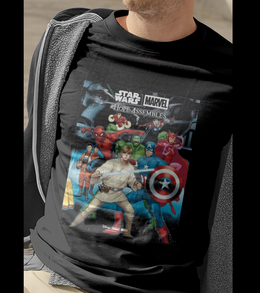 Star Wars Marvel Hope Assembles Crossover Featuring Iconic Heroes T-Shirt