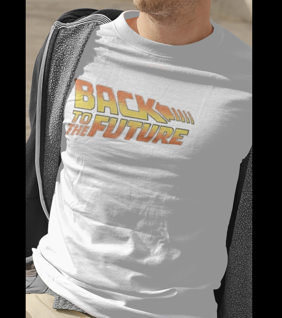 Back To The Future 80s Sci Fi Movie Retro Yellow Orange T-Shirt