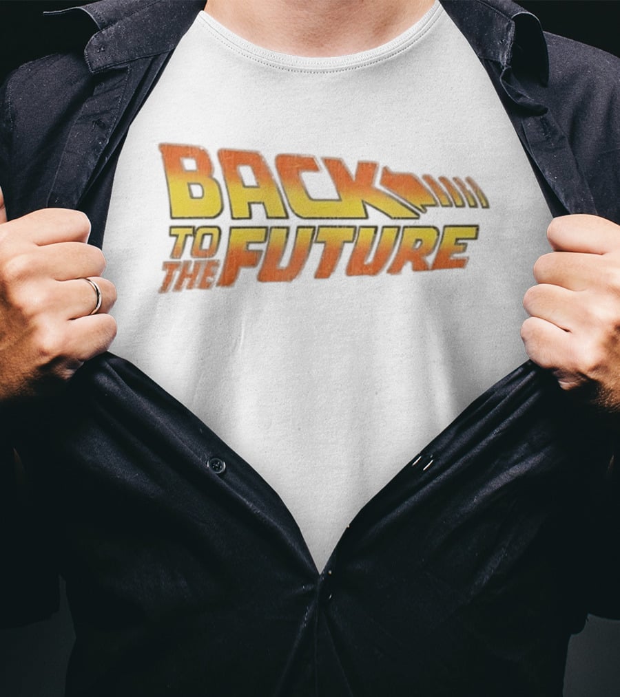 Back To The Future 80s Sci Fi Movie Retro Yellow Orange T-Shirt