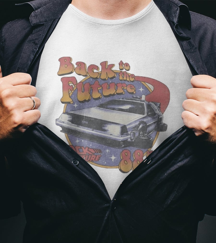 Back To The Future 88 MPH DeLorean Time Machine Powered By Flux Capacitor T-Shirt