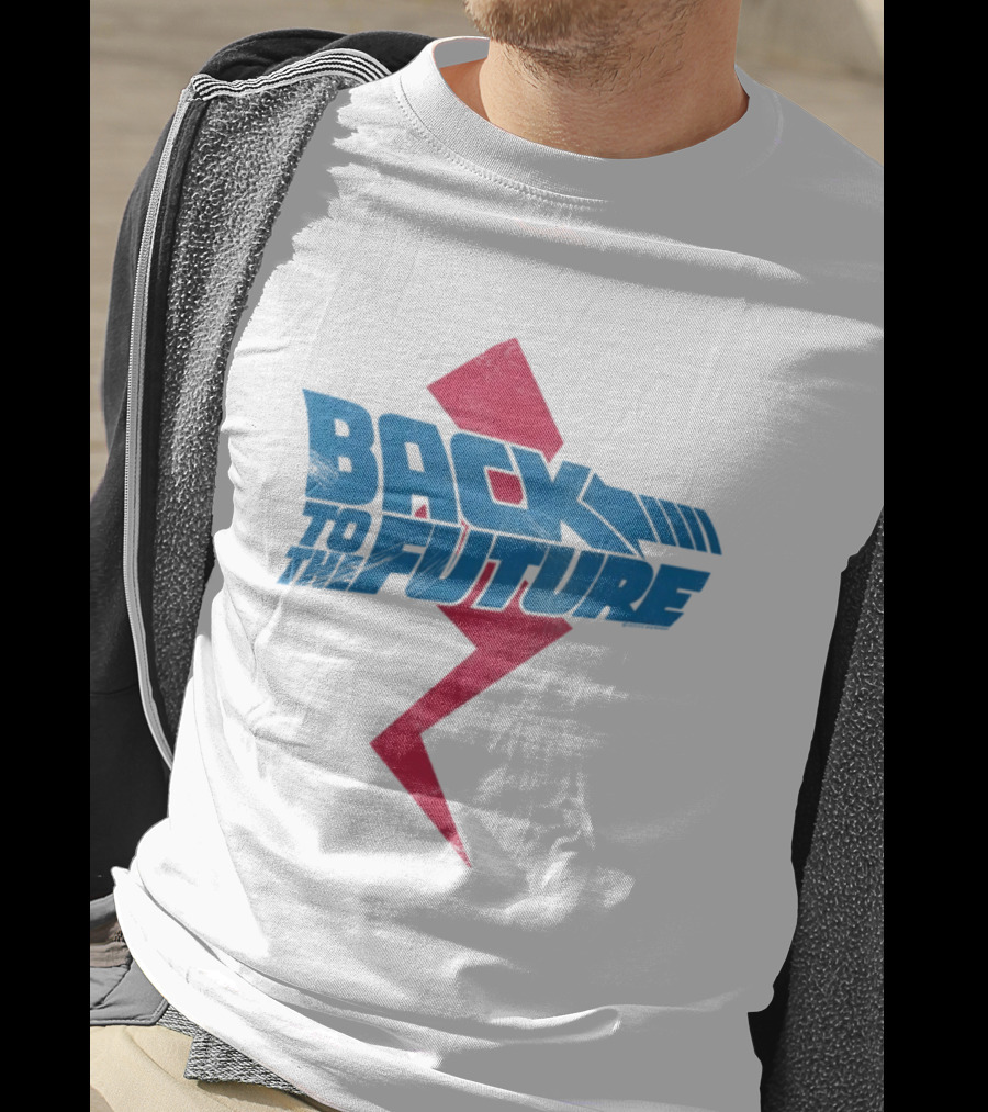 Back To The Future Distressed Lightning Bolt 80s Movie T-Shirt