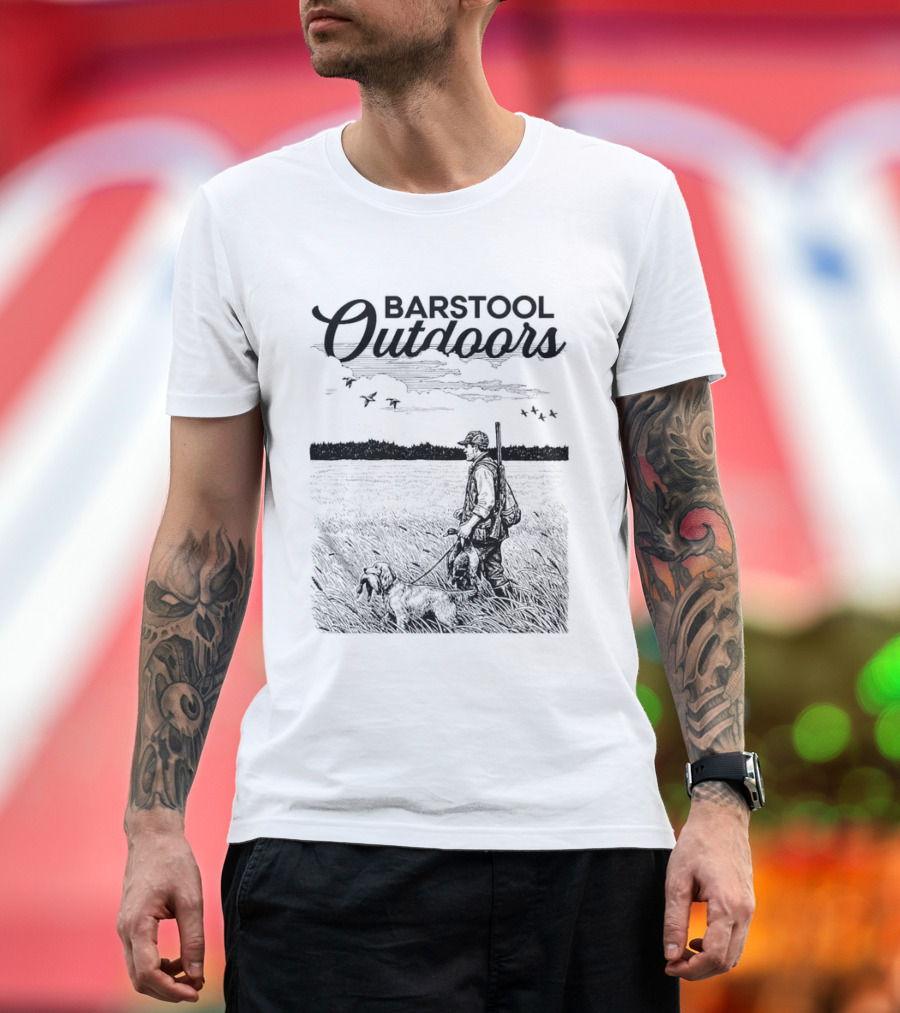 Barstool Outdoors Duck Hunt II Pocket Hunting Scenery T-Shirt