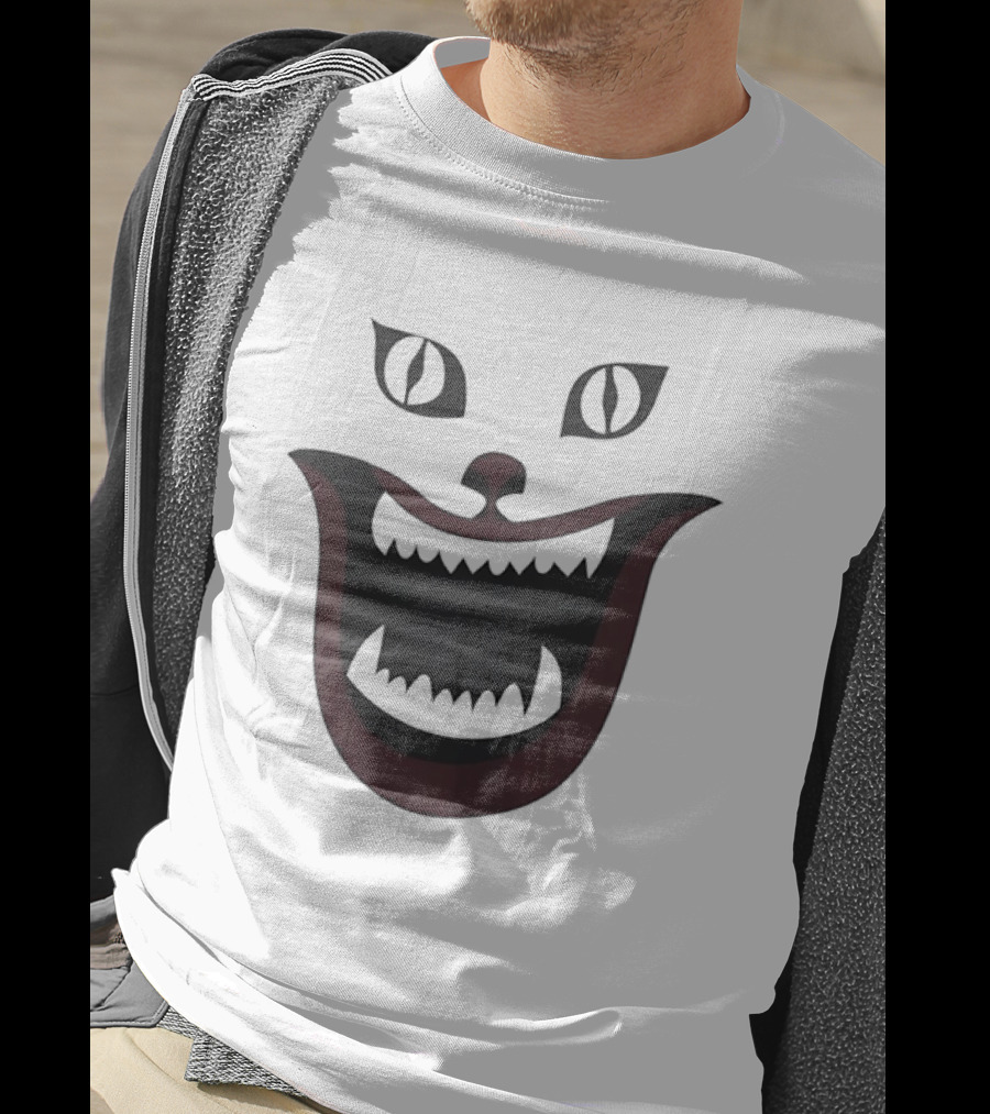 Cheshire Cat Grinning Face Alice In Wonderland Creepy Smile T-Shirt