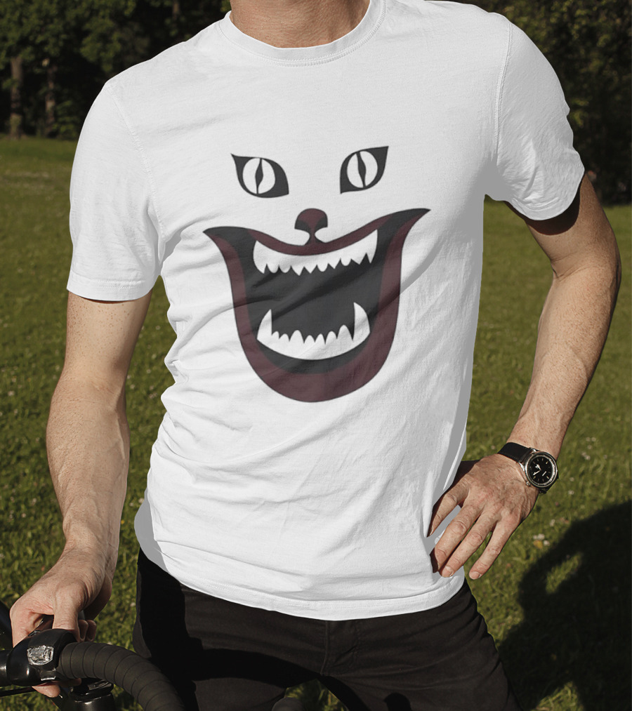Cheshire Cat Grinning Face Alice In Wonderland Creepy Smile T-Shirt
