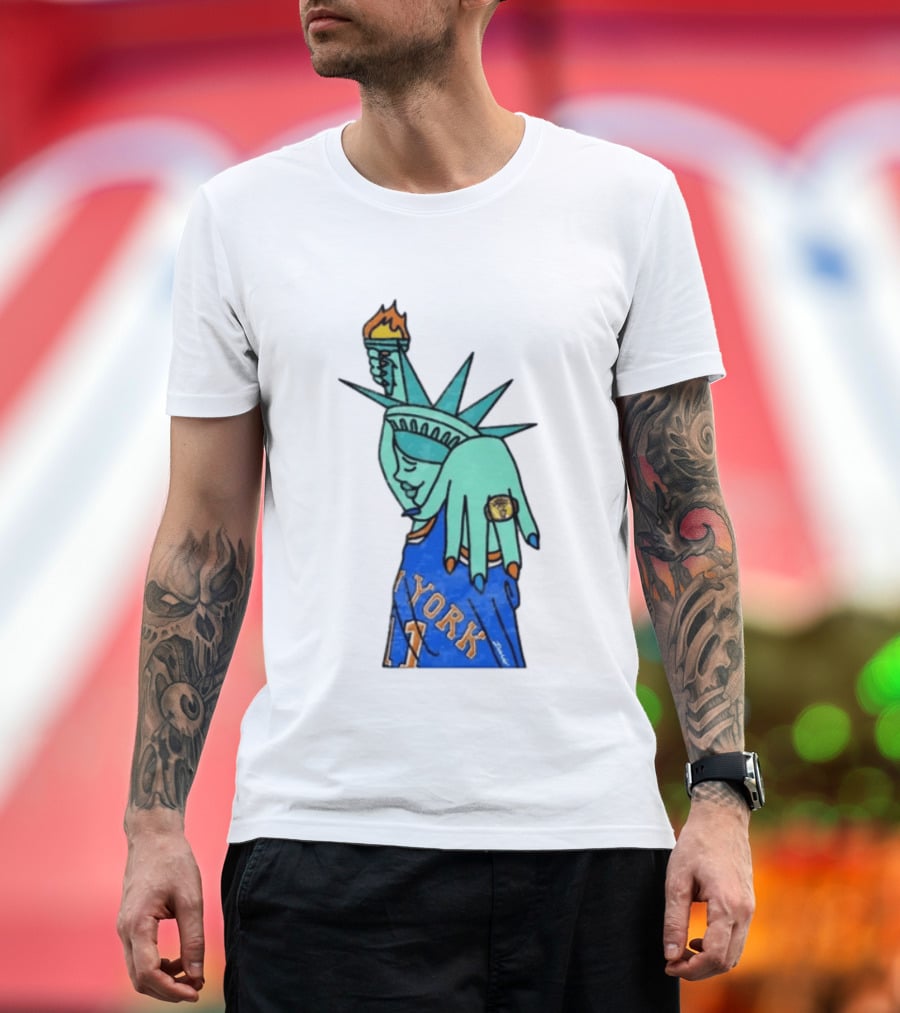 Jalen Brunson New York Knicks Liberty Statue Basketball Fan T-Shirt