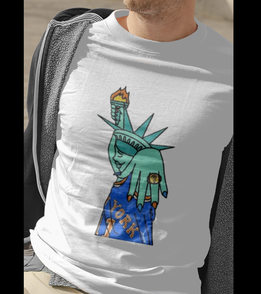 Jalen Brunson New York Knicks Liberty Statue Basketball Fan T-Shirt