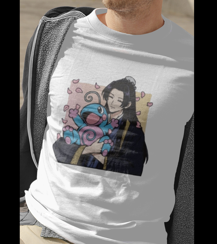 Jinshi From The Apothecary Diaries Holding Politoed Surrounded By Falling Petals T-Shirt