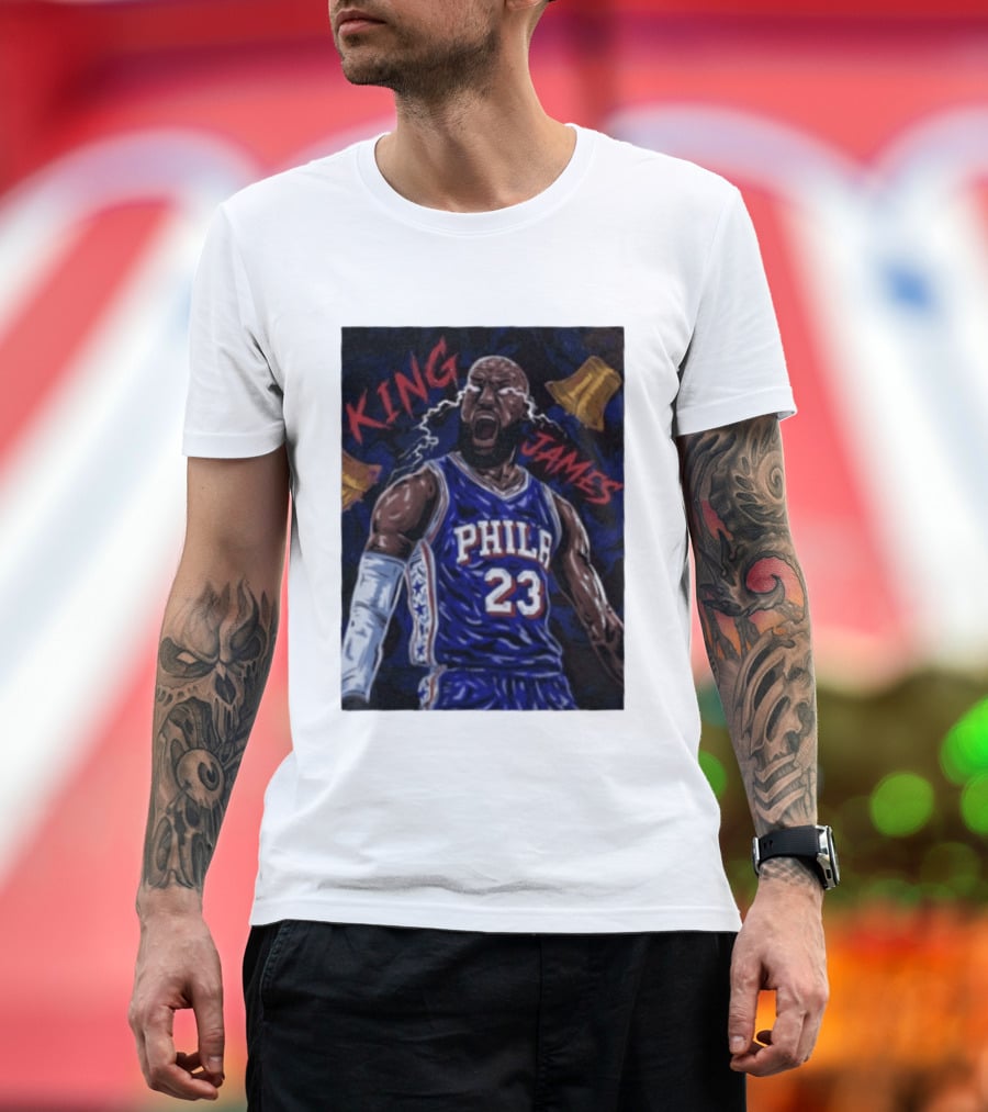 King James No 23 Phila Basketball Philadelphia 76ers T-Shirt
