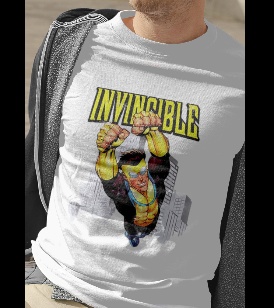 Invincible Mark Grayson Superhero Flying Action Pose T-Shirt