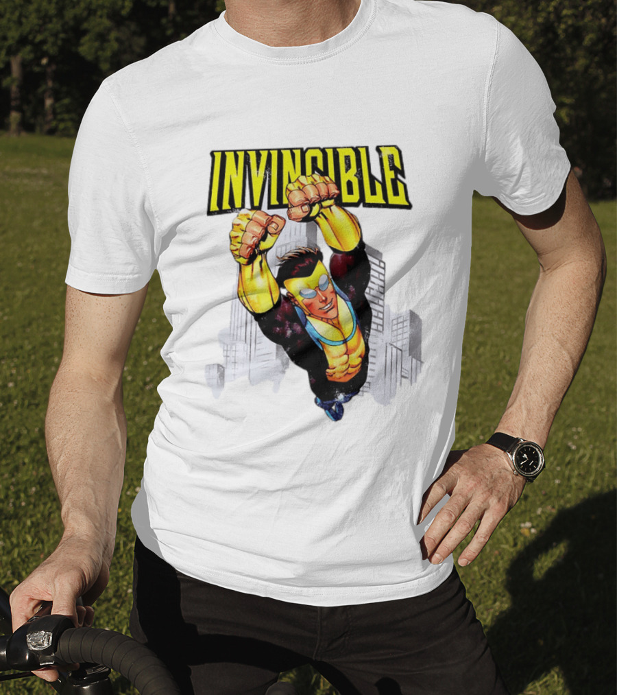 Invincible Mark Grayson Superhero Flying Action Pose T-Shirt