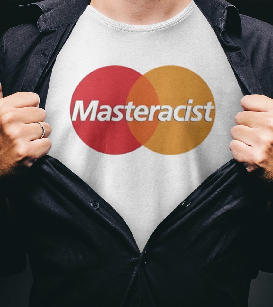 Masteracist Parody Branding With Overlapping Red And Orange Circles T-Shirt
