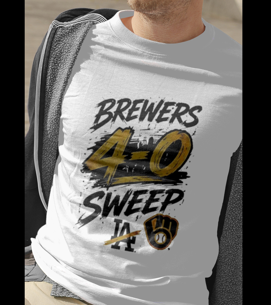 Brewers 4 0 Sweep LA Baseball Victory T-Shirt