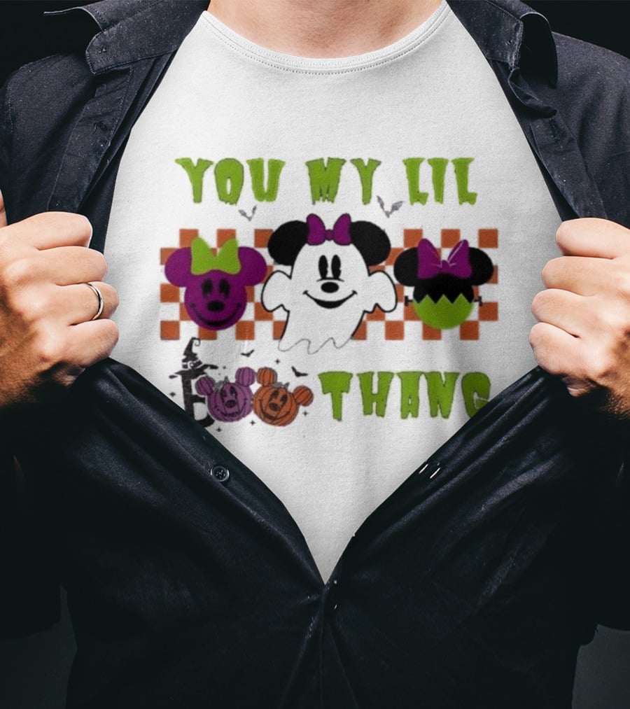 You My Lil Boo Thang Halloween Minnie Mouse Ghost Pumpkins T-Shirt