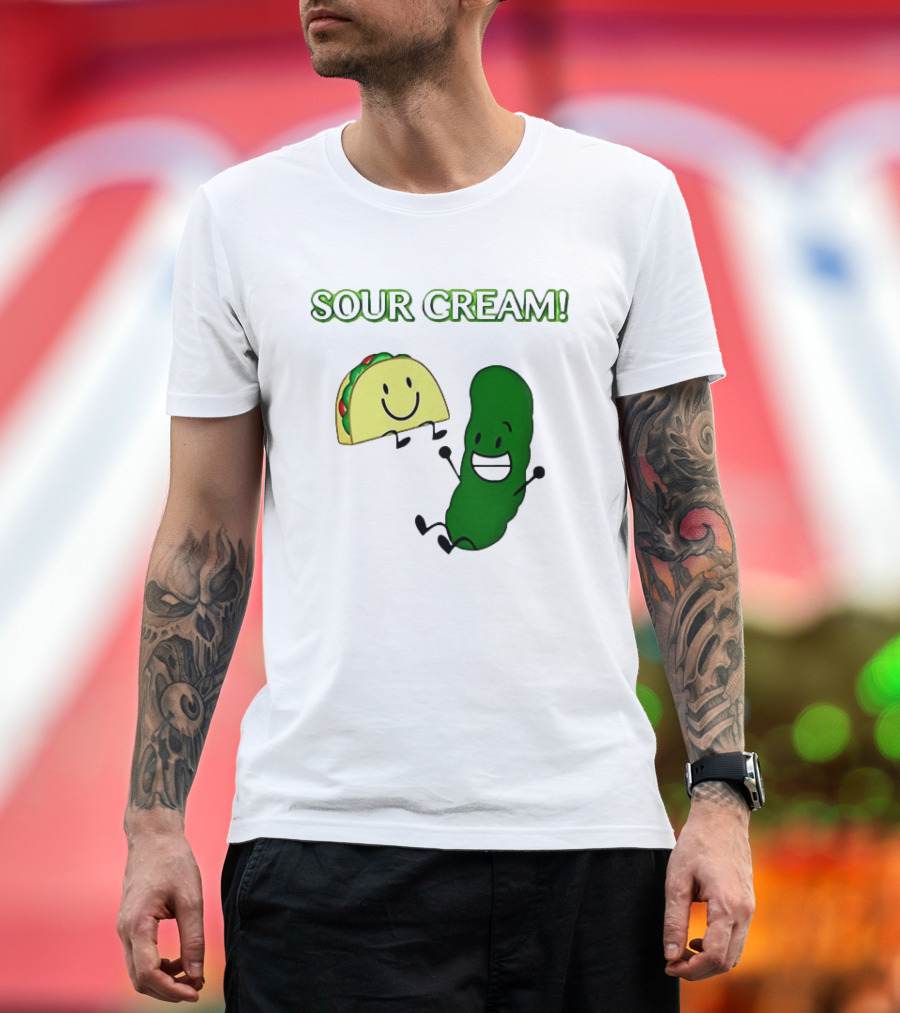 Sour Cream Pickle And Taco Happy Characters T-Shirt