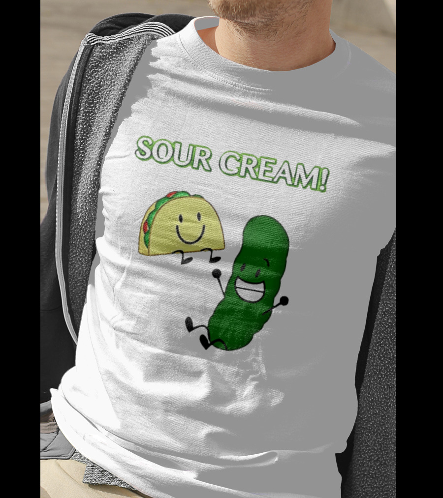 Sour Cream Pickle And Taco Happy Characters T-Shirt