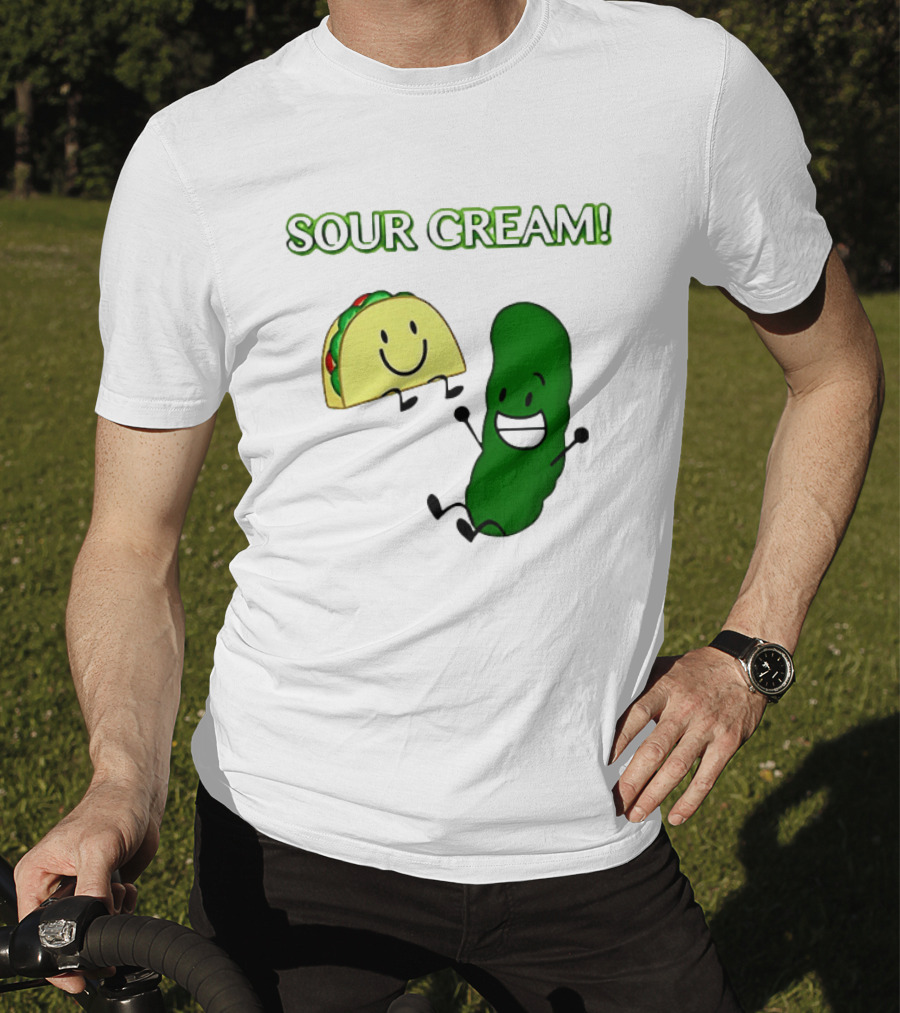 Sour Cream Pickle And Taco Happy Characters T-Shirt