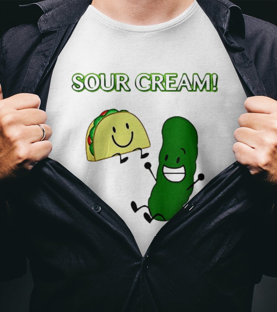 Sour Cream Pickle And Taco Happy Characters T-Shirt