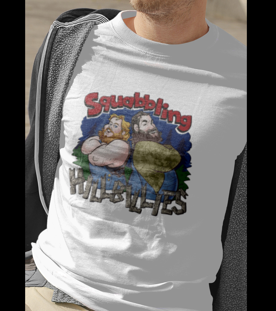 Squabbling Hillbillies Cartoon Duo In Rustic T-Shirt