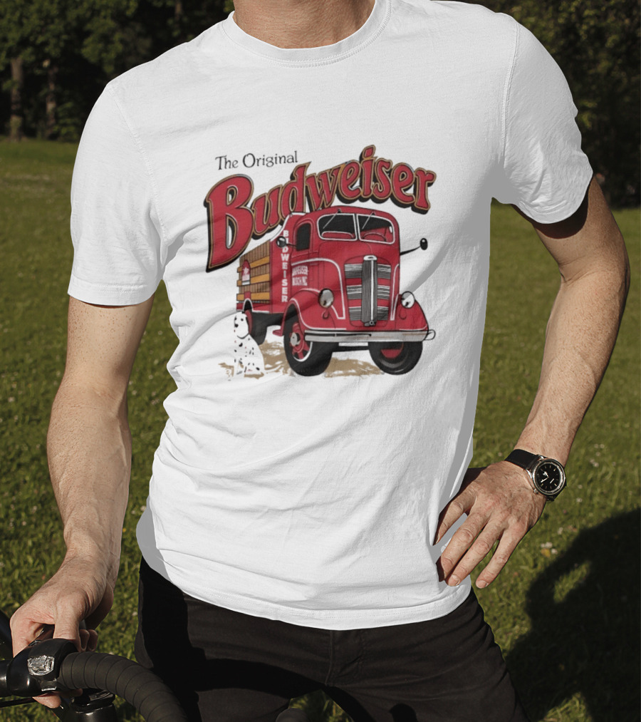 The Original Budweiser Truck With Dalmatian Iconic Beer Brand T-Shirt