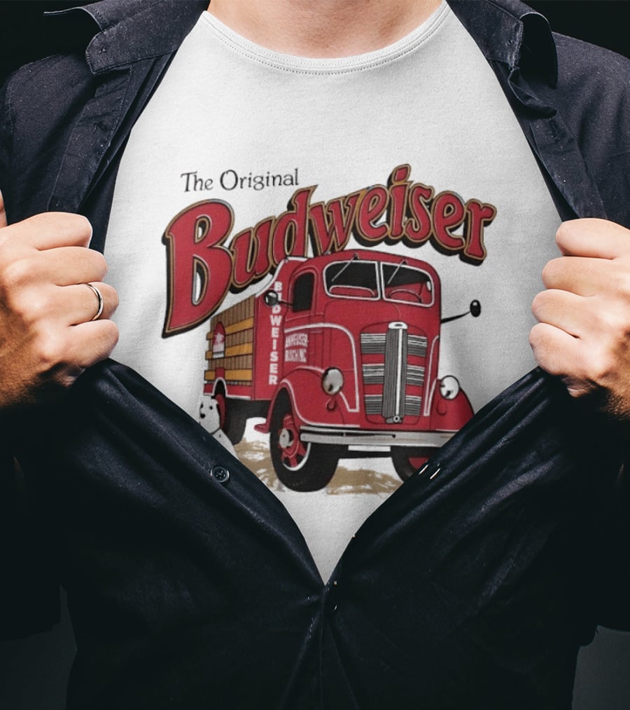 The Original Budweiser Truck With Dalmatian Iconic Beer Brand T-Shirt