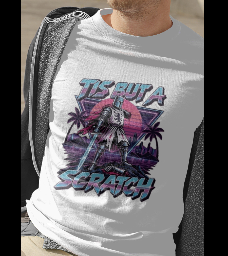 Tis But A Scratch Monty Python Knight Retro Synthwave T-Shirt
