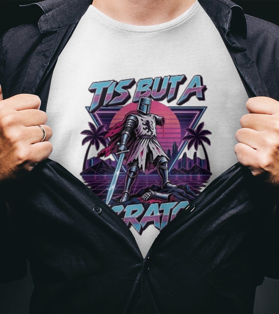 Tis But A Scratch Monty Python Knight Retro Synthwave T-Shirt