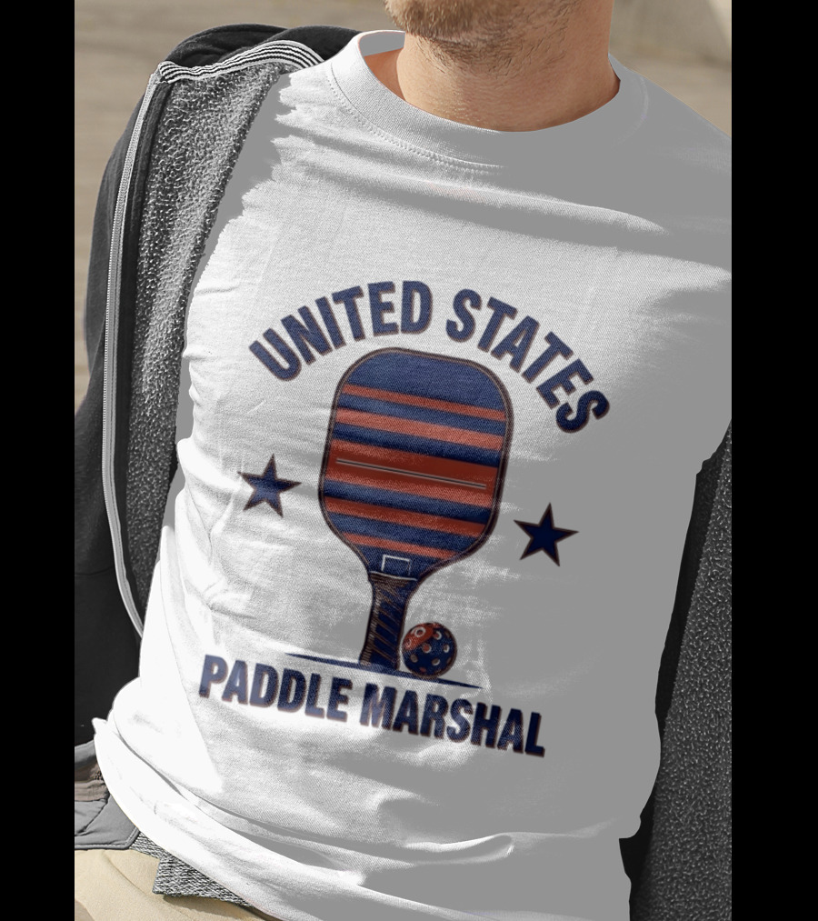United States Paddle Marshal Pickleball Patriotic Paddle T-Shirt