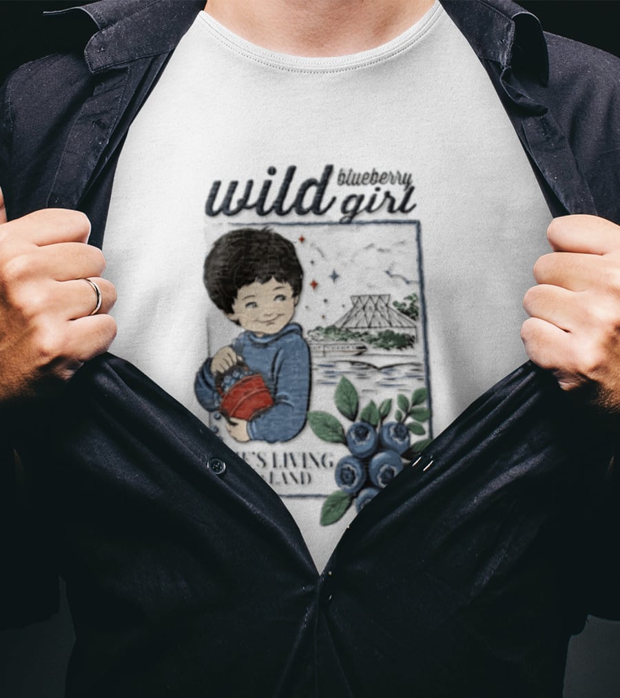 Wild Blueberry Girl She's Living With The Land Young Boy T-Shirt