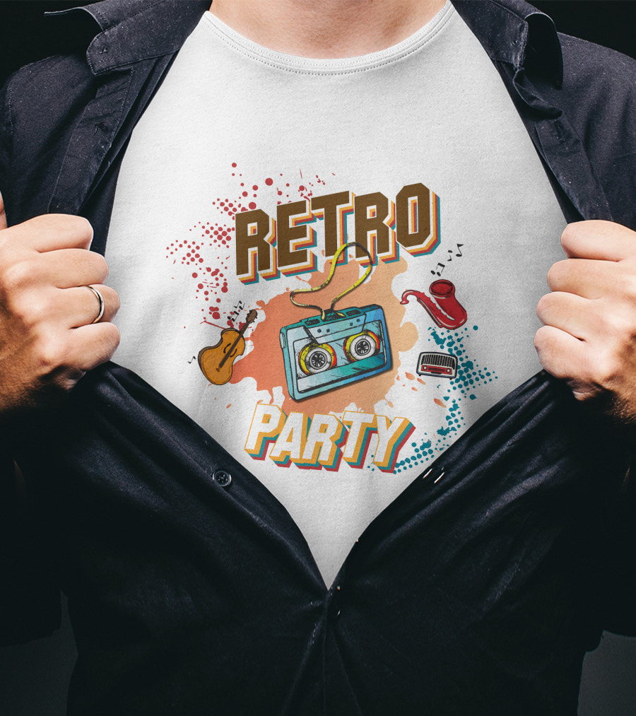 Retro Party Cassette Music T-Shirt