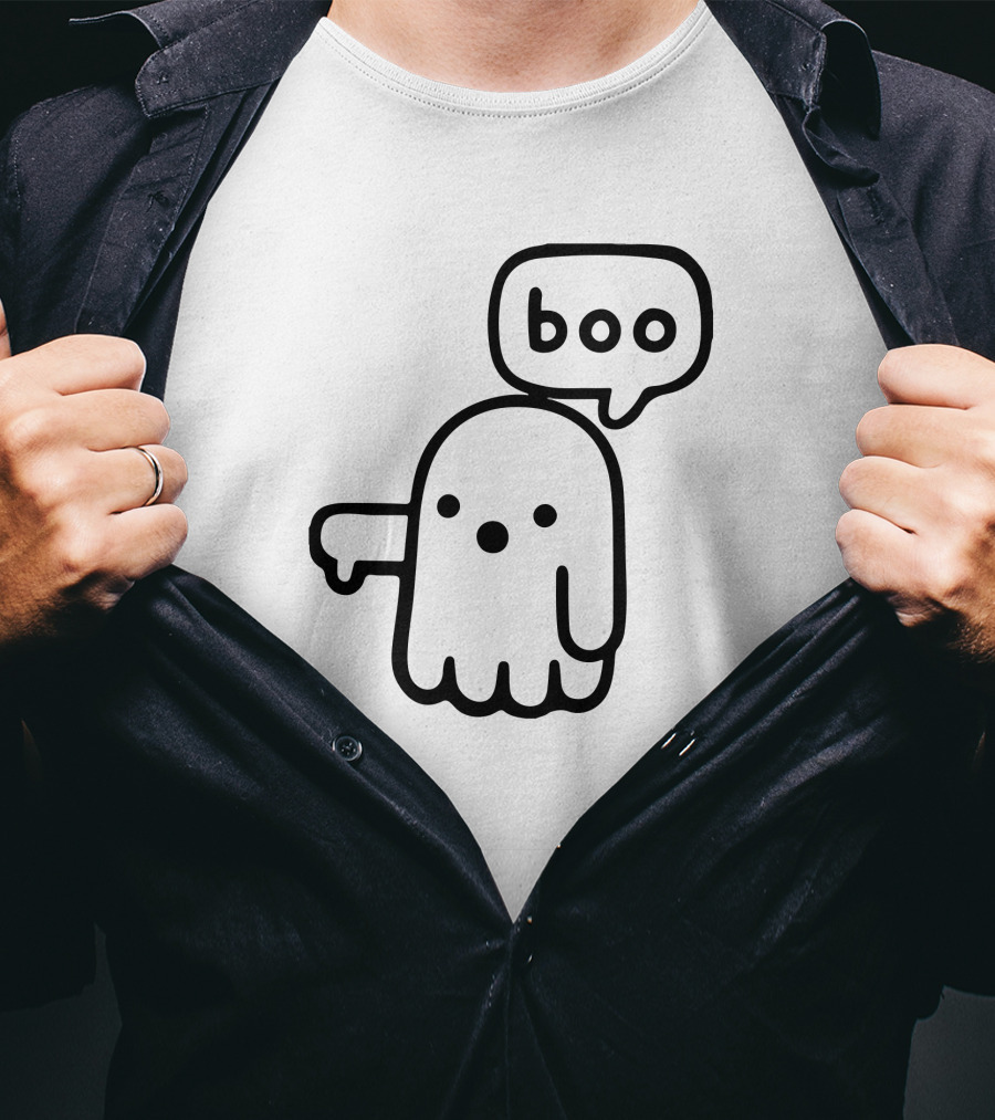 Boo Ghost Thumbs Down Disapproval T-Shirt