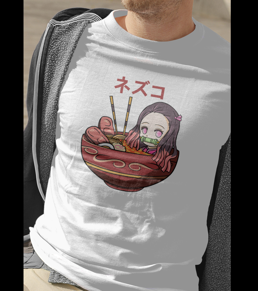 Nezuko Ramen Bowl Kimetsu No Yaiba Demon Slayer Character T-Shirt