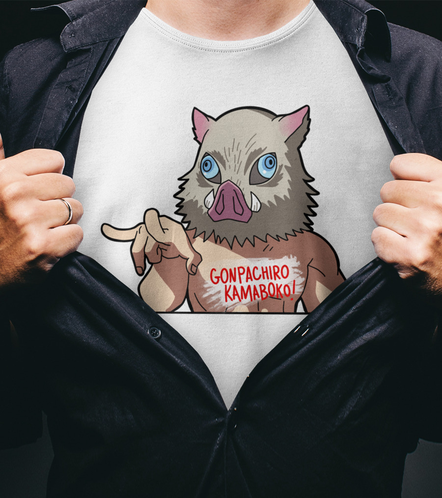 Kimetsu No Yaiba Demon Slayer Inosuke Gonpachiro Kamaboko T-Shirt
