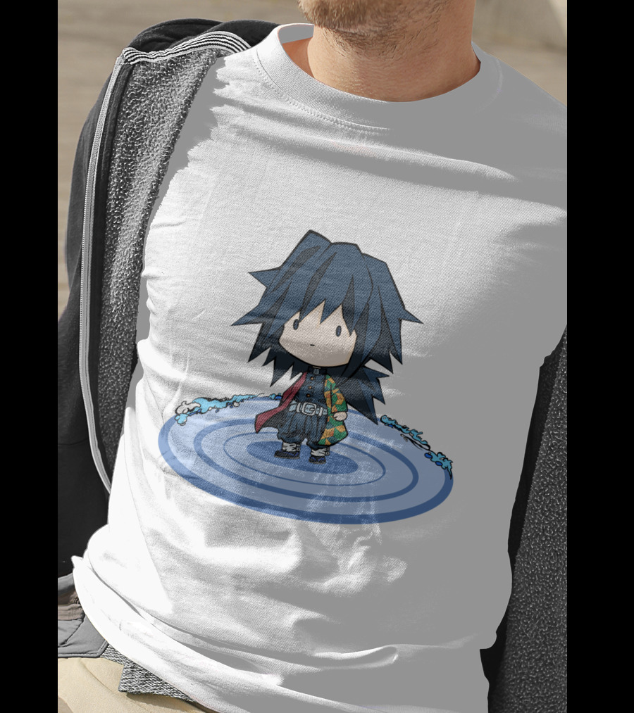 Giyu Tomioka Chibi Character Water Circle Kimetsu No Yaiba Demon Slayer T-Shirt