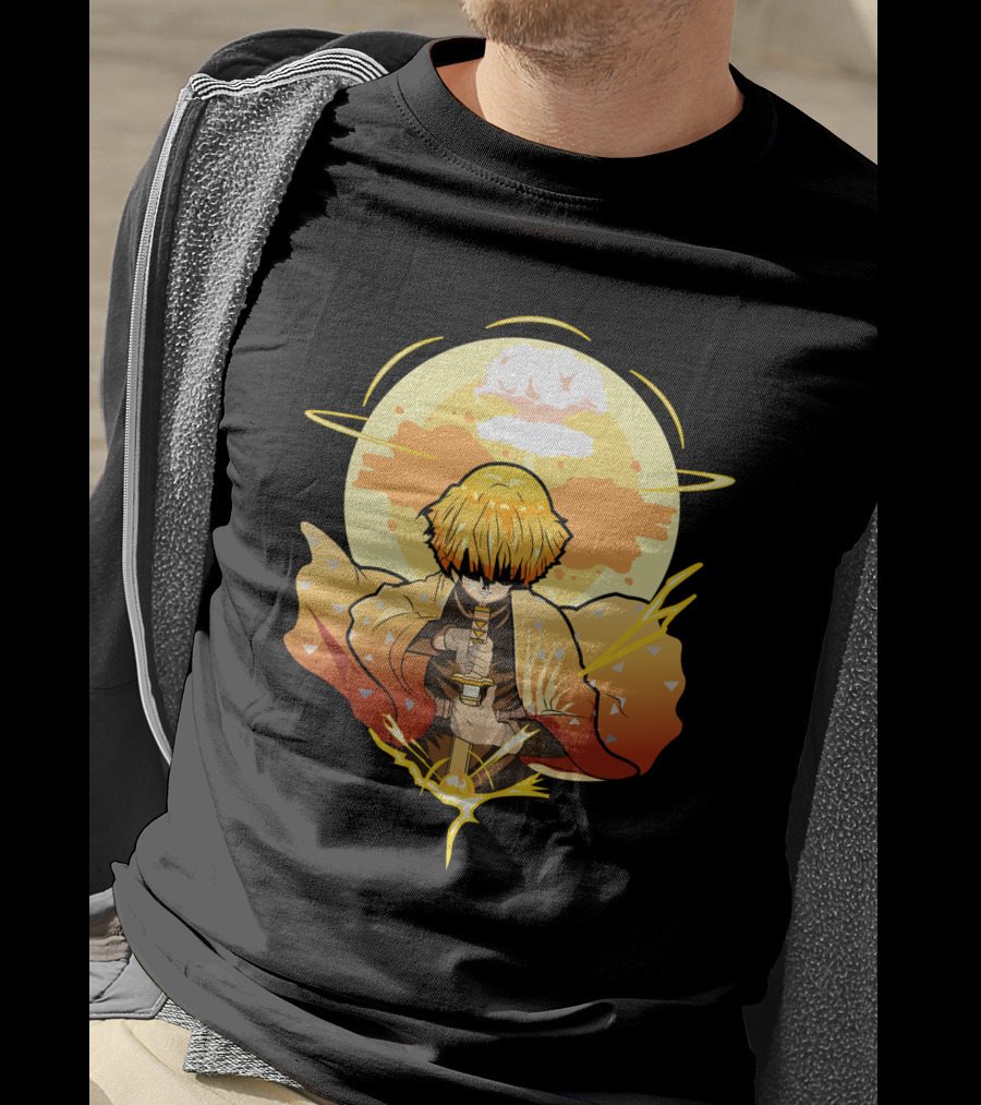 Demon Slayer Kimetsu No Yaiba Zenitsu Thunder Breathing Lightning Style Aura T-Shirt