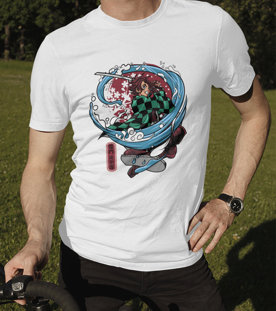 Demon Slayer Kimetsu No Yaiba Tanjiro Kamado Water Breathing Technique T-Shirt
