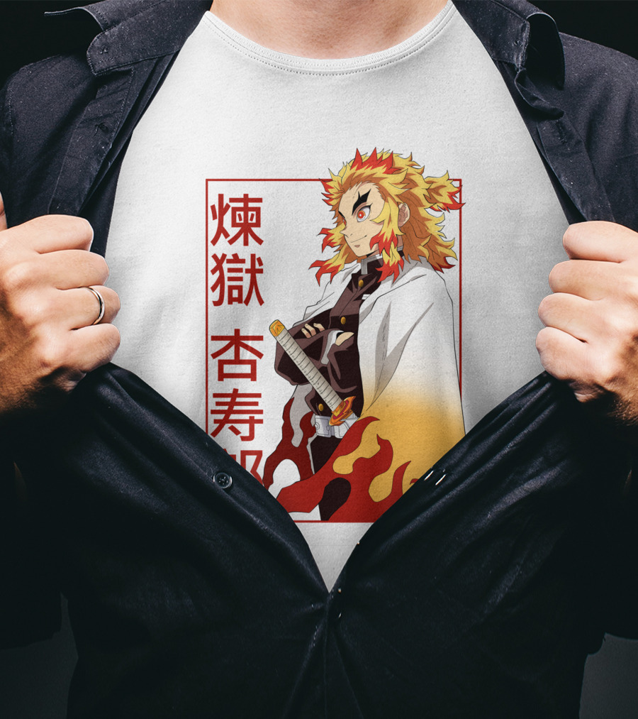 Demon Slayer Kimetsu No Yaiba Rengoku Kyojuro Flame Hashira T-Shirt
