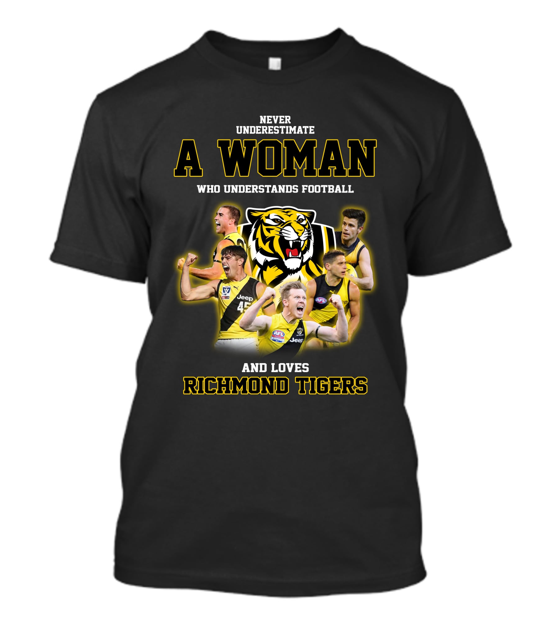 Never Underestimate A Woman Who Understands Football And Loves Richmond Tigers T-Shirt