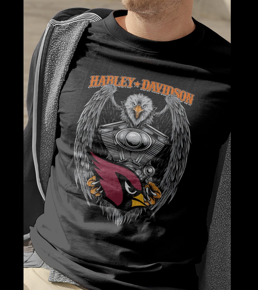 Arizona Cardinals Harley Davidson Eagle Engine T-Shirt