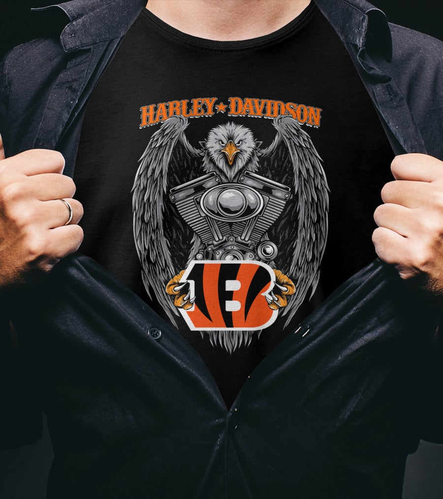Harley Davidson Eagle Engine Cincinnati Bengals B T-Shirt