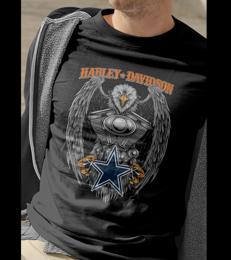 Harley Davidson Eagle Dallas Cowboys Star T-Shirt