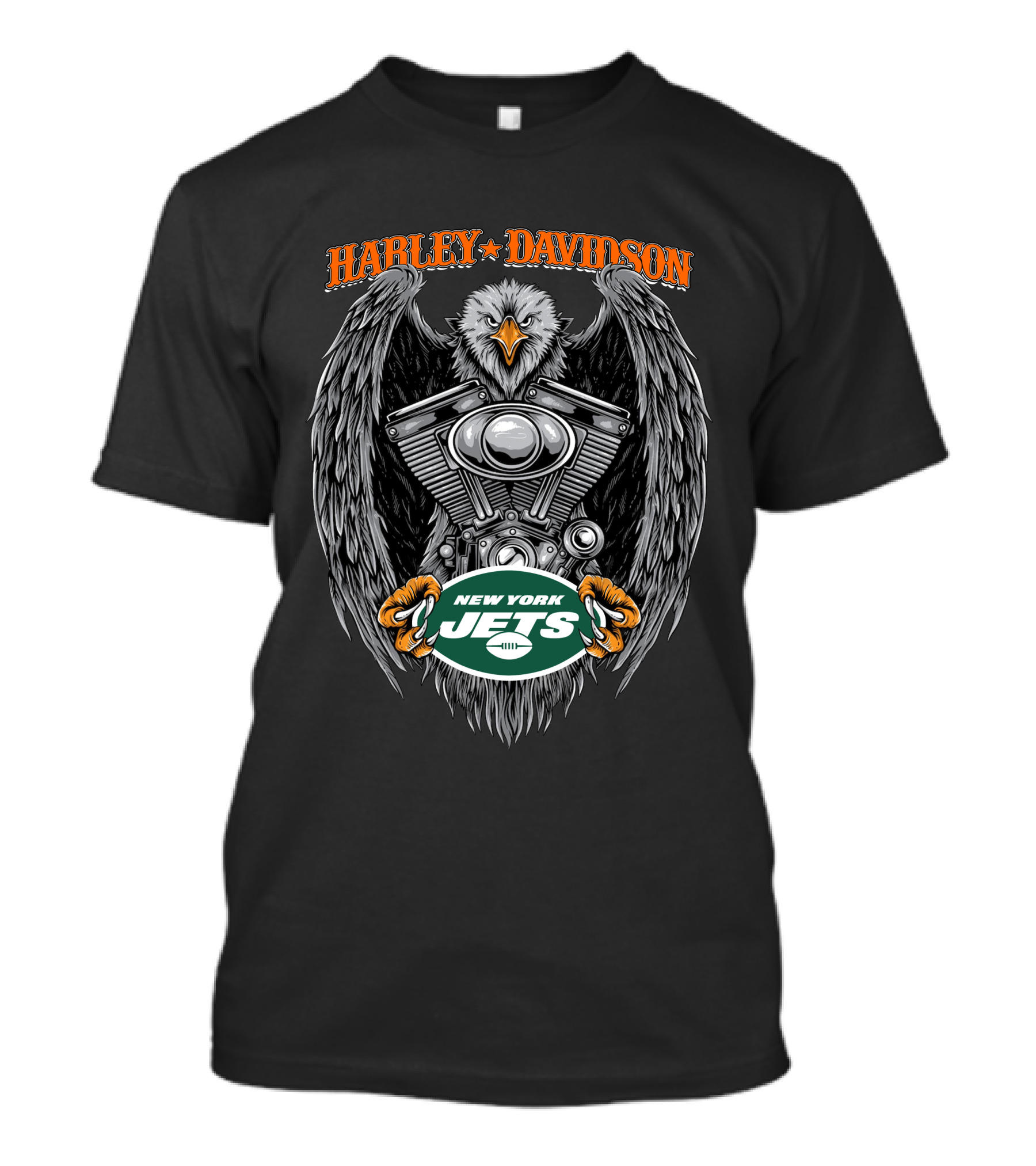 Harley Davidson New York Jets Eagle Engine T-Shirt